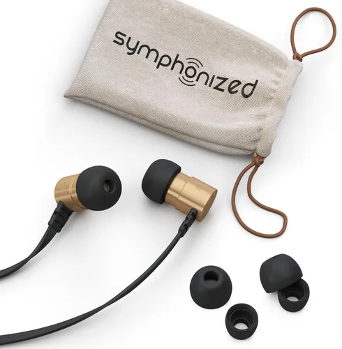 Vista 2 de Symphonized Auriculares de metal con cable con micrófono, auriculares intrauditivos con control remoto para computadora, computadora portátil