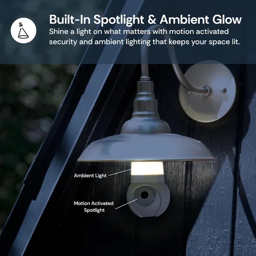 Vista 11 de Luna - Cámaras de seguridad inalámbricas para exteriores e interiores, inclinación panorámica de 360°, visión nocturna a color, bombilla LED y foco