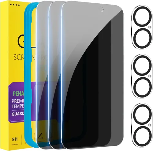 Vista 20 de PEHAEL Paquete de 2 protectores de pantalla de privacidad para iPhone 11 Pro Max/iPhone Xs Max, película de vidrio templado antiespía, dureza 9H