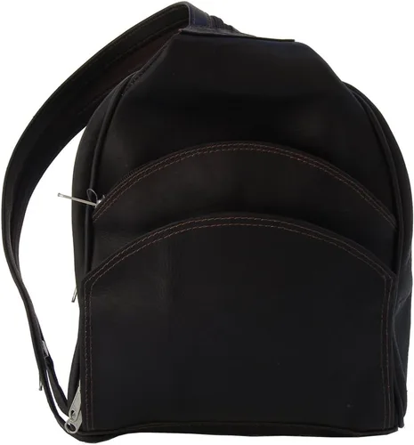 Vista 5 de Piel Leather Mochila Sling, Negro -, Mochila Sling