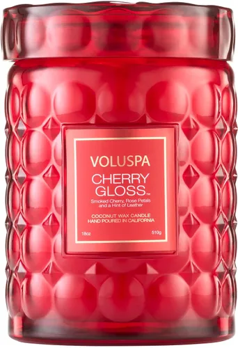 Vista 8 de Vela en frasco de vidrio grande de enebro francés y lavanda, 100 horas, 16 oz, Voluspa Coconut Wax Blend in Decorative Glass, Clean Even Burn, USA