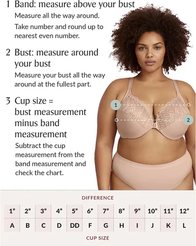 Vista 7 de Glamorise Sujetador Wonderwire de encaje de talla grande para mujer #9855