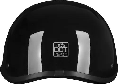 Vista 4 de Casco de media cara para motocicleta con diseño de calavera y crucero, aprobado por DOT Brillo negro