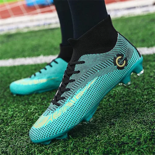 Vista 5 de Alto Césped Fútbol Cleats Transpirable Ligero Juvenil Profesional Botas de Fútbol Zapatos de Fútbol Zapatos de Interior al Aire Libre