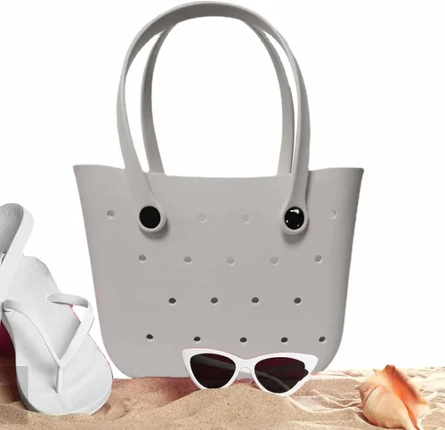 Vista 6 de BBAUER Bolsa de playa grande, impermeable, lavable, de verano, bolsa de playa para mujer, elegante alternativa de malla de lona
