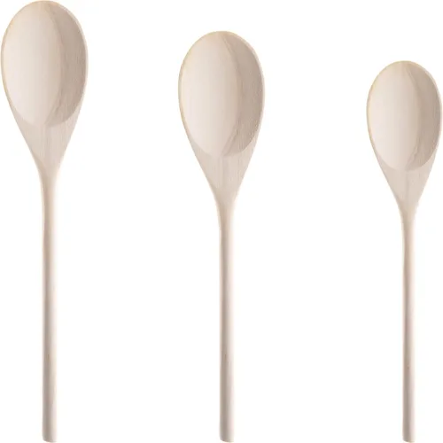 Vista 9 de Cuchara de madera de grado profesional, súper cómoda, juego de 1 pieza. Cucharas de madera resistentes con asas largas para cocinar, hornear