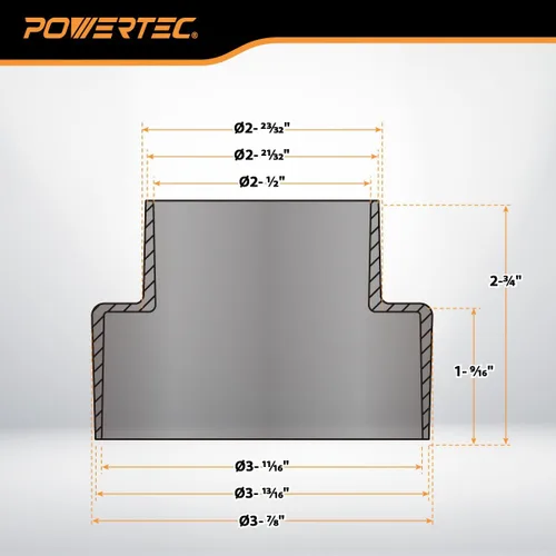 Vista 8 de POWERTEC 70297 Adaptador modular paso 4 en 1 - Compra accesorios de manguera para colector de polvo Vac