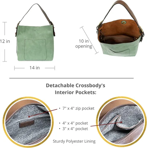Vista 4 de Joy Susan - Bolsa clásica 2 en 1 para mujer, estilo hobo