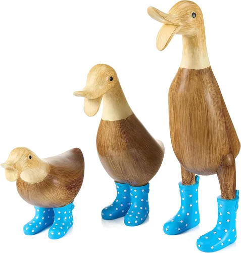 Vista 10 de Pato con botas, decoraciones de patio, arte de jardín, patos charcos con botas de agua manchadas lindas - Individual - Estatuas de decoración