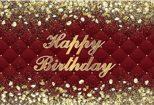 Vista 15 de Renaiss Telón de Fondo Banner de Feliz Cumpleaños de 5x3 pies Diamantes Reales Dorado Azul Fondo de Fotografía para Hombres Mujeres Fiesta