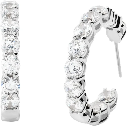Vista 2 de Michael Kors Aretes pequeños de acero inoxidable para mujer con detalles de cristal Acero inoxidable