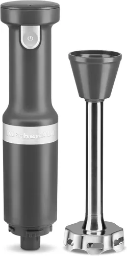 Vista 3 de KitchenAid Batidora de mano inalámbrica de velocidad variable con picador y accesorio de batidor - KHBBV83 Gris carbón mate