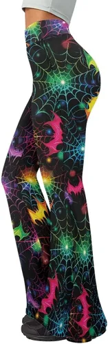 Vista 5 de Body de cintura alta étnico para Halloween, pantalones de yoga acampanados, corte de bota, pantalones de yoga para mujer, fiesta al aire libre
