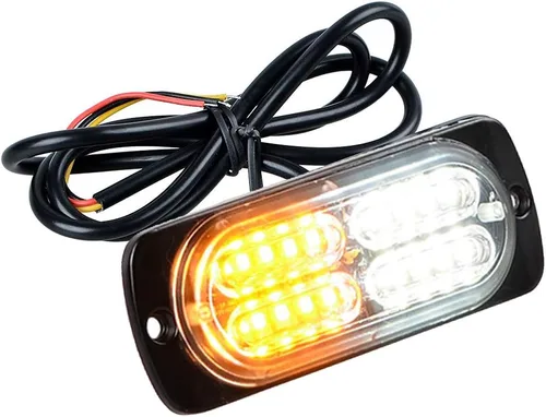 Vista 7 de CORP - Juego de 100 luces estroboscópicas intermitentes de 20 luces LED de advertencia de emergencia, color blanco ámbar, para auto, camión