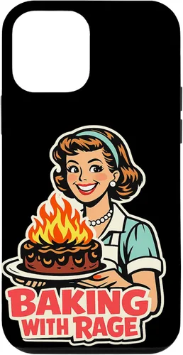 Vista 16 de Baking with Rage Retro 1950s Housewife Pop Art Humor Case for iPhone 17