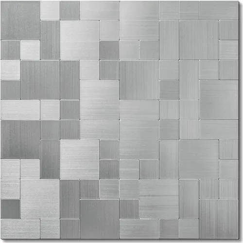 Vista 13 de DICOFUN 1 hoja de azulejo adhesivo de mármol gris para salpicaduras, azulejos de metal mixto con astillas plateadas para cocina y baño, adhesivo