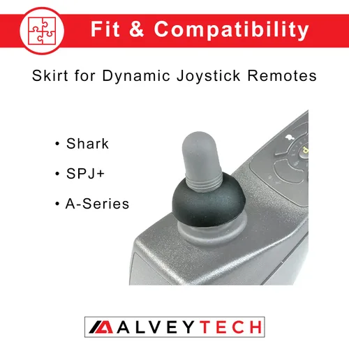 Vista 4 de AlveyTech Joystick Skirt - Fits Shark, SPJ, and A-Series, Replacement for Dynamic Joystick Remotes, Electric Power Chair & Wheelchair, Rubber Boot