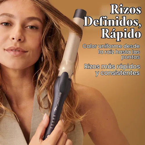 Vista 7 de Bio Ionic GoldPro 1" or 1.25” Curling Iron, Blue, Moisturizing Heat & 24K Gold MX, New & Improved 15% Longer Barrel Ceramic Curling Iron, Adjustable