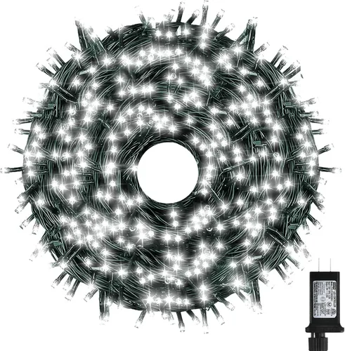 Vista 12 de XUNXMAS Luces de Navidad con 300 luces LED de 108 pies que cambian de color con blanco cálido y multicolor, 11 modos, impermeable, conectable, tira