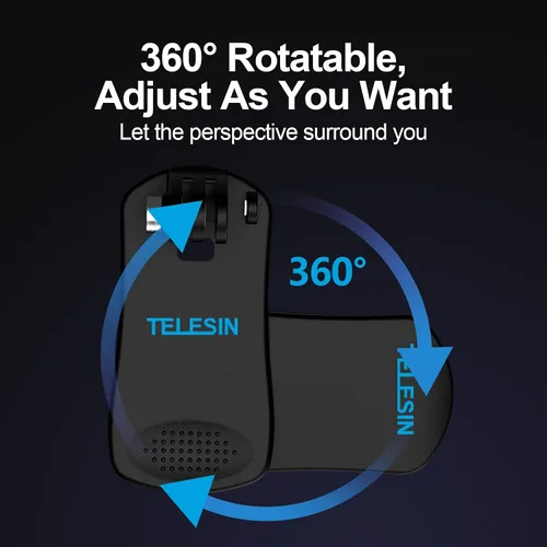 Vista 2 de TELESIN, broche universal portable multifunción con hebilla de rápida liberación, 360 grados, para mochila, sombrero