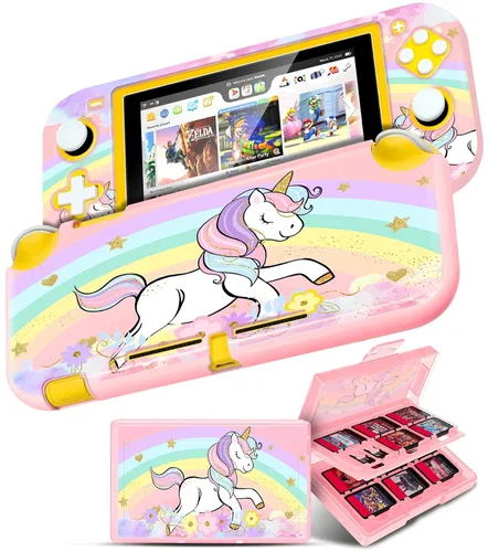 Vista 25 de Gurgitat 2 in 1 for Nintendo Switch Lite Case Protector - 24 Game Card Holder Case & Switch Lite Protective Cover Cute Funny Cartoon Hard Shell for