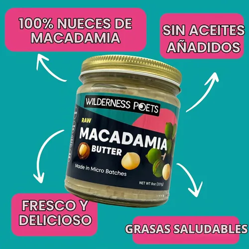 Vista 7 de Mantequilla de macadamia raw de Wilderness Poets