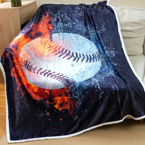 Vista 9 de Sviuse Manta de béisbol con estampado de bolas de béisbol, regalos para niños y adultos, artículos deportivos para amantes del sóftbol, manta suave