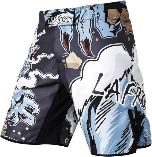 Vista 13 de LAFROI QJK01 Pantalones cortos para hombre, con cordón y 1 bolsillo, para artes marciales mixtas, cross training y boxeo Negro