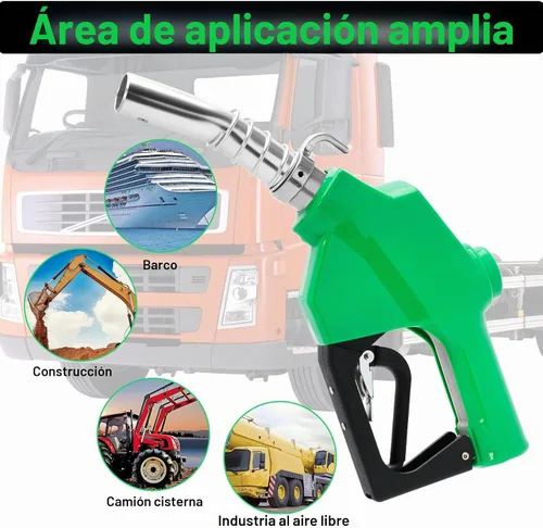 Vista 5 de Boquilla y gancho de combustible automático NPT de 1 pulgada, mango de bomba de gas diesel, 19/16 pulgadas (OD = 30mm) flujo máximo 30 GPM, boquilla