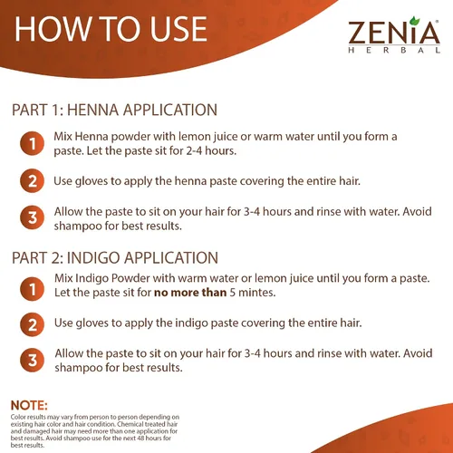 Vista 7 de Zenia Indigo Powder y 3.53 oz de henna paquete combinado de tinte para el cabello