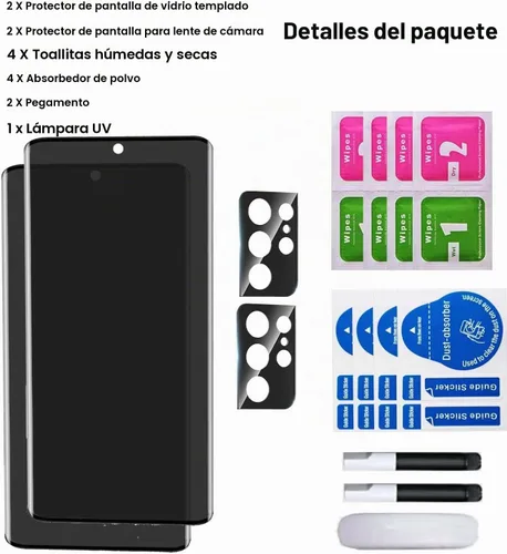 Vista 7 de Protector de pantalla de privacidad para Samsung Galaxy S21 Ultra 5G de vidrio templado de 6.8 pulgadas (paquete de 2) con protector de lente
