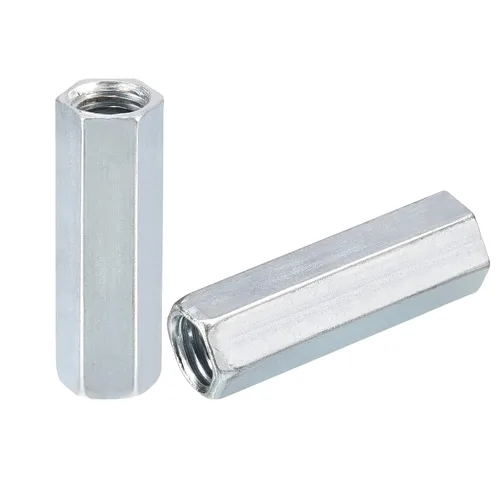Vista 10 de uxcell Tuercas de acoplamiento M5x8x12mm - Acoplador de varilla roscada hexagonal de acero al carbono galvanizado para muebles, electrónico