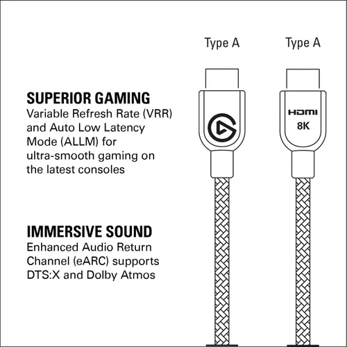 Vista 5 de Elgato Cable HDMI de ultra alta velocidad, certificado 2.1