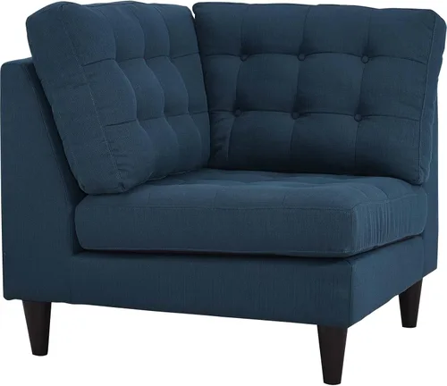 Vista 11 de Sofá esquinero Modway Empress, estilo de mediados de siglo, tapizado de tela en avena, Tela, Celeste