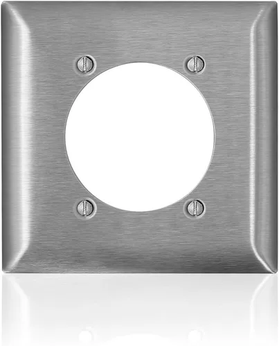 Vista 2 de Leviton Placa de pared de 2 segmentos, tamaño estándar, acero inoxidable magnético, serie C, SL701 (paquete de 2)