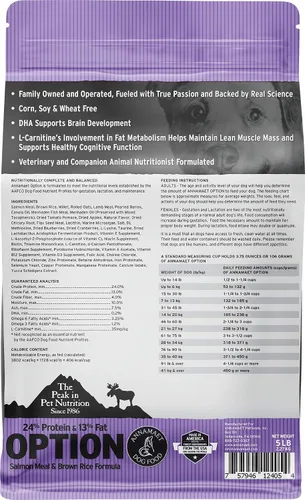 Vista 9 de Annamaet Original Option Formula - Alimento seco para perros, 24% de proteínas (salmón y arroz integral), bolsa de 40 libras