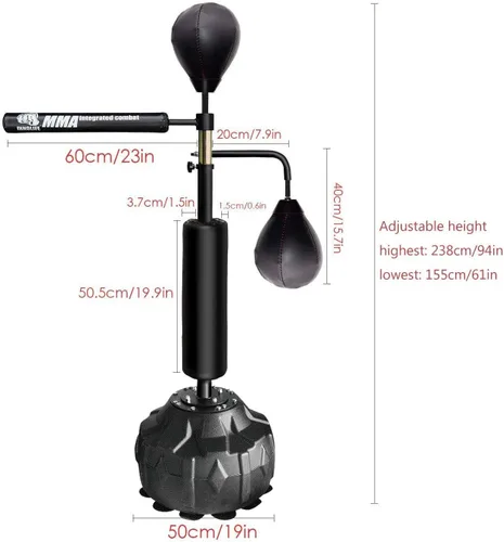 Vista 5 de InnoLife MMA Boxing Speed Trainer Punching Spinning Bar con doble cabezal de punzonado