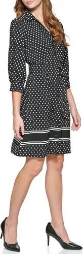 Vista 3 de Karl Lagerfeld Paris Vestido camisero de algodón estampado Paris para mujer