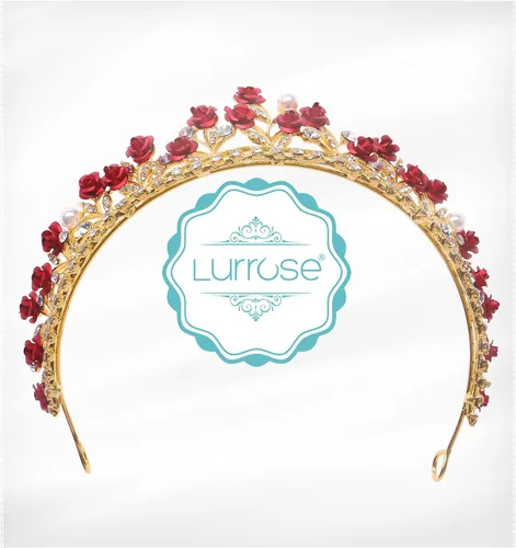Vista 7 de Lurrose Rose diseñó el tocado de la novia de la boda de la corona del pelo de la boda de la corona del Rhinestone de la corona