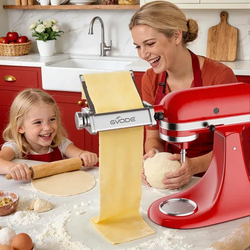 Vista 2 de Accesorio para hacer pasta para batidora de pie KitchenAid, accesorio para máquina de pasta KitchenAid con placa metálica desmontable, incluye