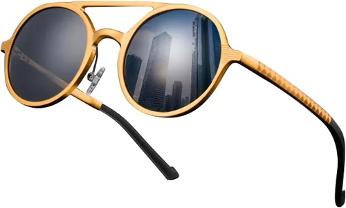 Vista 5 de Retro redondo aluminio magnesio antirreflejo polarizado gafas de lectura conducción gafas de sol al aire libre presbiopic
