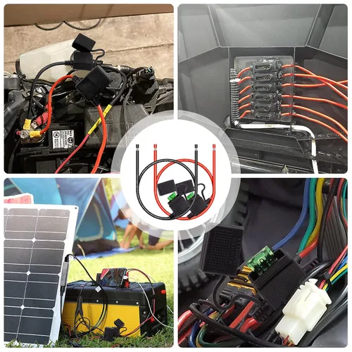 Vista 6 de Portafusibles de calibre 10 – Portafusibles de alambre resistente en línea de 10 AWG con fusibles de hoja ATC/ATO de 30 amperios para automóvil