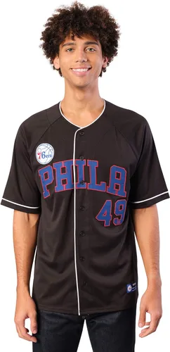 Vista 25 de Ultra Game Camiseta de béisbol oficial de la NBA con botones y botones para hombre
