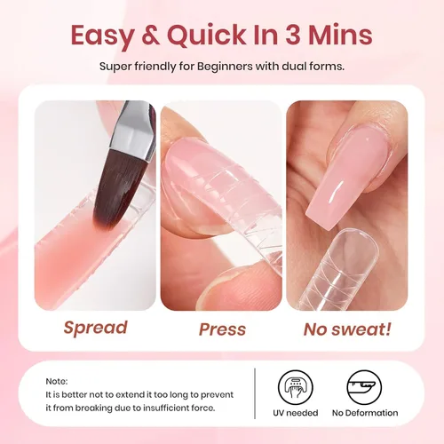 Vista 6 de Beetles - Kit de extensión de gel de uñas de polietileno, 6 colores de gelatina nude con solución deslizante, mejora de uñas para principiantes