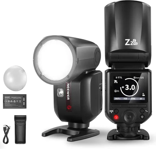 Vista 13 de NEEWER Z2PRO-S 2.4G TTL Flash de cabeza redonda Speedlite compatible con cámara Sony, inalámbrico compatible con Godox, 76Ws 1/8000s HSS, interfaz