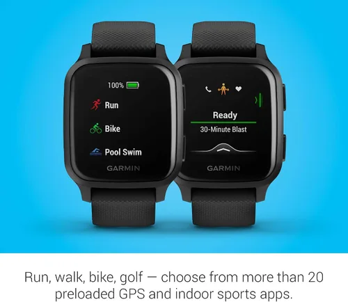 Vista 5 de Garmin Venu Sq Music - Reloj inteligente con GPS y pantalla táctil brillante, cuenta con música y hasta 6 días de duración de la batería