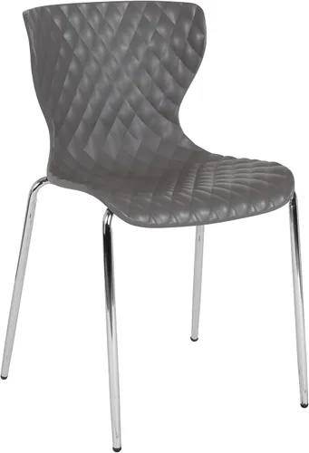 Vista 15 de Flash Furniture Lowell Silla apilable de plástico negro con asiento en cascada