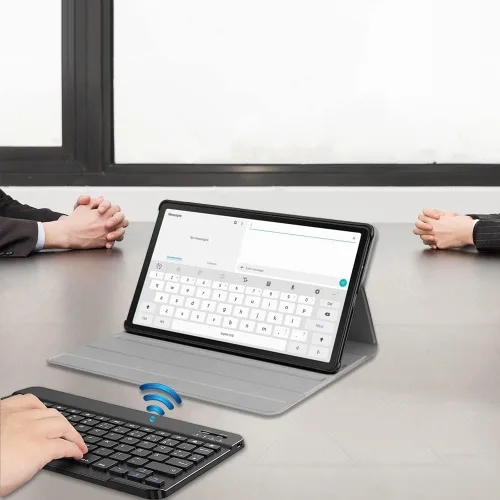 Vista 8 de Funda de teclado para Xiaomi Redmi Pad de 10.61 pulgadas versión 2022, cubierta delgada de poliuretano con teclado Bluetooth inalámbrico desmontable