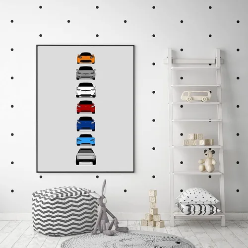 Vista 6 de Custom Car Posters Póster hecho a mano compatible con Tesla Generations e impresión de Roadster, Model S, Model X, Model 3, Model Y, Cyber Truck