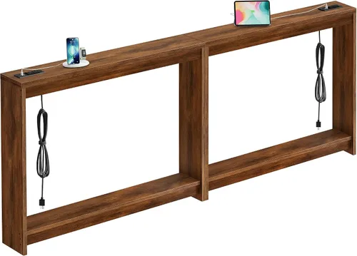 Vista 10 de FAVOOSTY Mesa de sofá de 39.4 pulgadas, mesa de consola estrecha y delgada para sala de estar, pasillo, entrada, mesa decorativa con almacenamiento